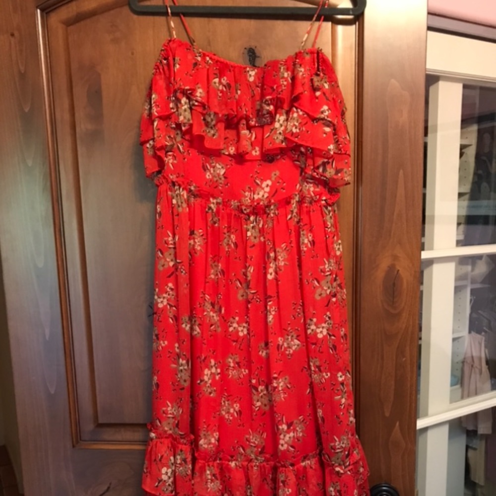 zara floral print maxi dress